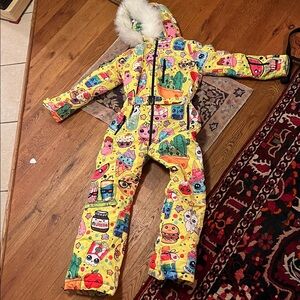 Colorful emoji Cartoon Print ski suit